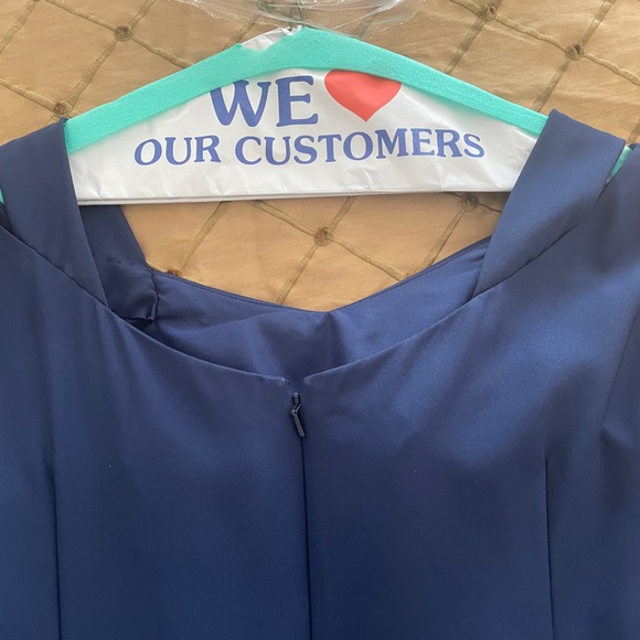 GIA FRANCO - 12921 EMBELLISHED BATEAU TRUMPET DRESS WITH SLIT - Navy Size 16 - Picture 11 of 16